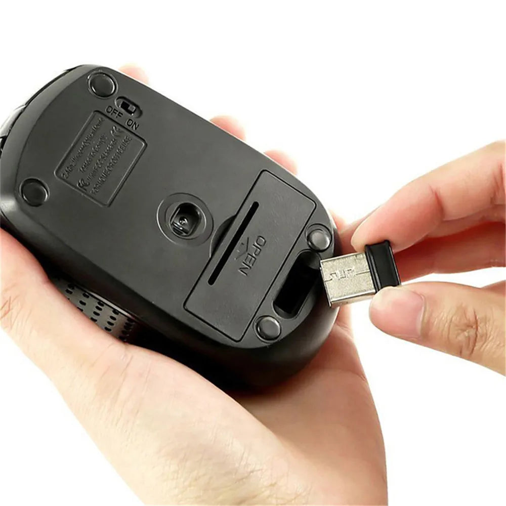 Ratón inalámbrico 2,4G, ratón para juegos de 2,4 Ghz, ratón óptico inalámbrico 6D, Mini ratón silencioso delgado DPI1600 para Macbook, PC y portátil
