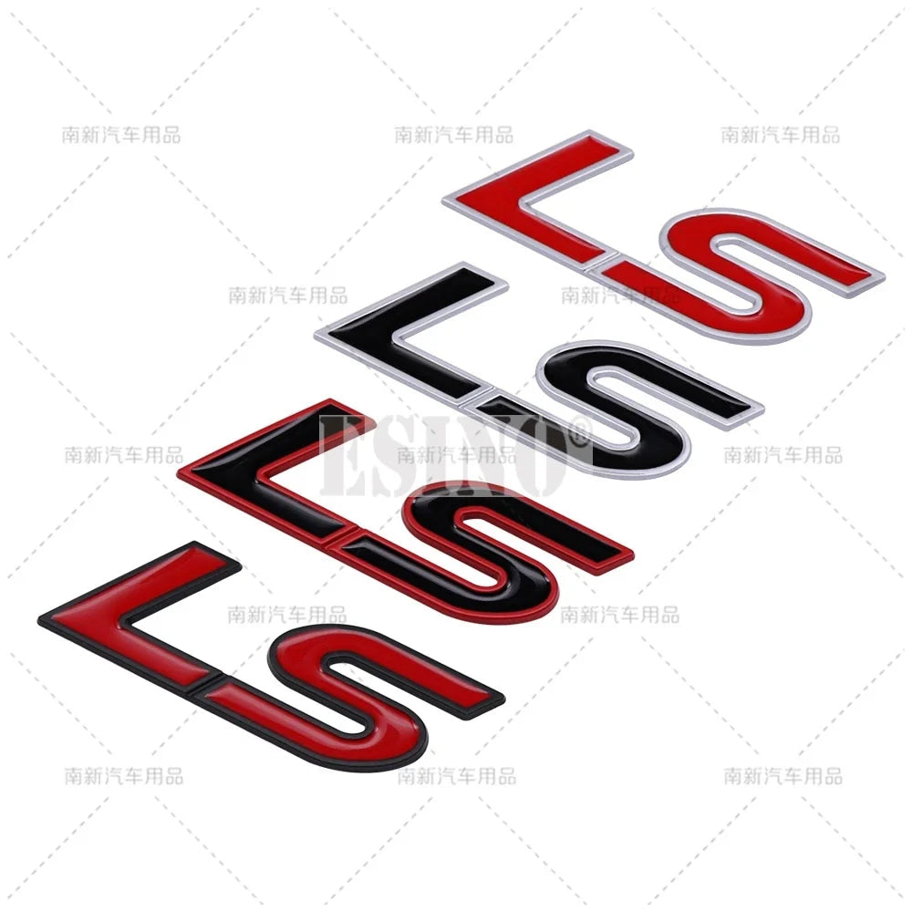 Car Styling 3D LS Car Metal Alloy Rear Trunk Fender Adhesive Badge Body Tailgate Displaceme Emblem For Cadillac CTS Escalade