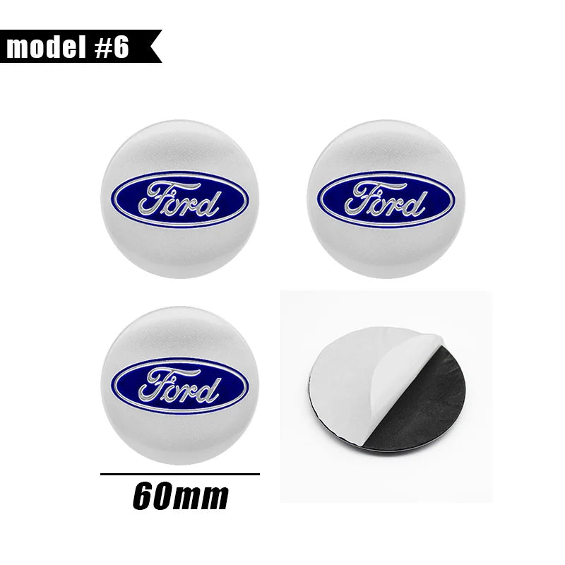 4Pc 65mm 60mm 56mm Car Wheel Center Hub Cap Cover Badge Stickers For Ford F150 Focus Ranger Fiesta Transit Mustang Mondeo Fusion
