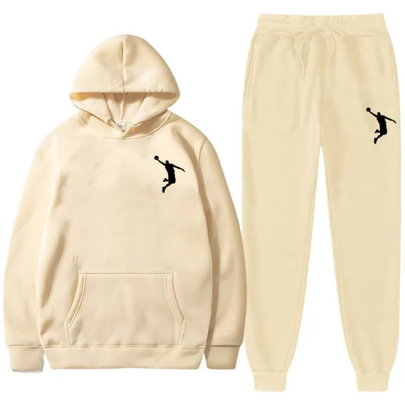 Sports Basketball Brand Sweatshirt Sweatpants Men Women 2 Pieces Sets Tracksuit Fashion Casual Hooded Sportswear Sudadera Hombre