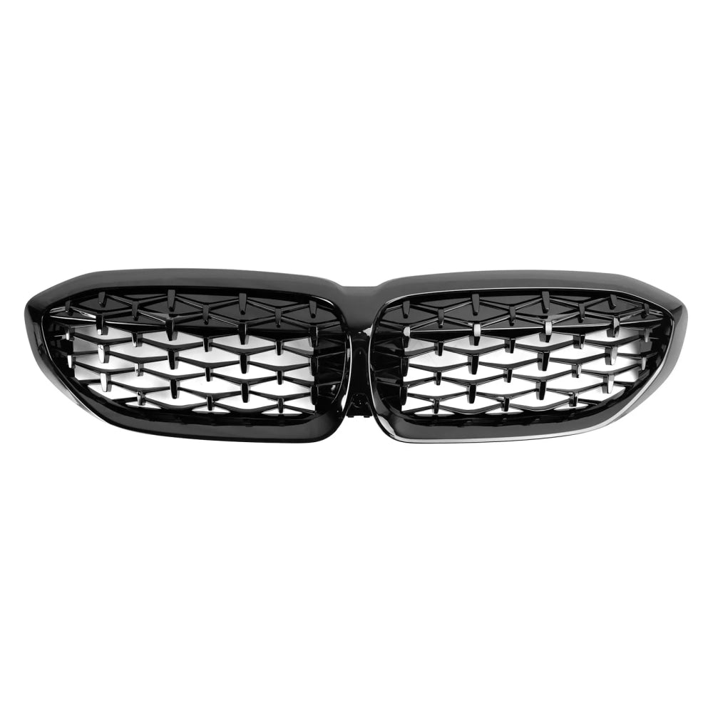 XVIP Front Bumper Kidney Grill Diamonds Style Grille For BMW 3-Series G20 G21 2019-2023 318i 320i 320d 330i 340i 340d M Sport