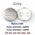 For Audi 60/61/68/69/77MM 4pcs Car Wheel Center Hup Cap Cover A4 A6L A7 A8 A3 A5 A6 S3 S4 Q3 Q5 Q5L Q7 Modification