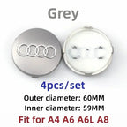 For Audi 60/61/68/69/77MM 4pcs Car Wheel Center Hup Cap Cover A4 A6L A7 A8 A3 A5 A6 S3 S4 Q3 Q5 Q5L Q7 Modification