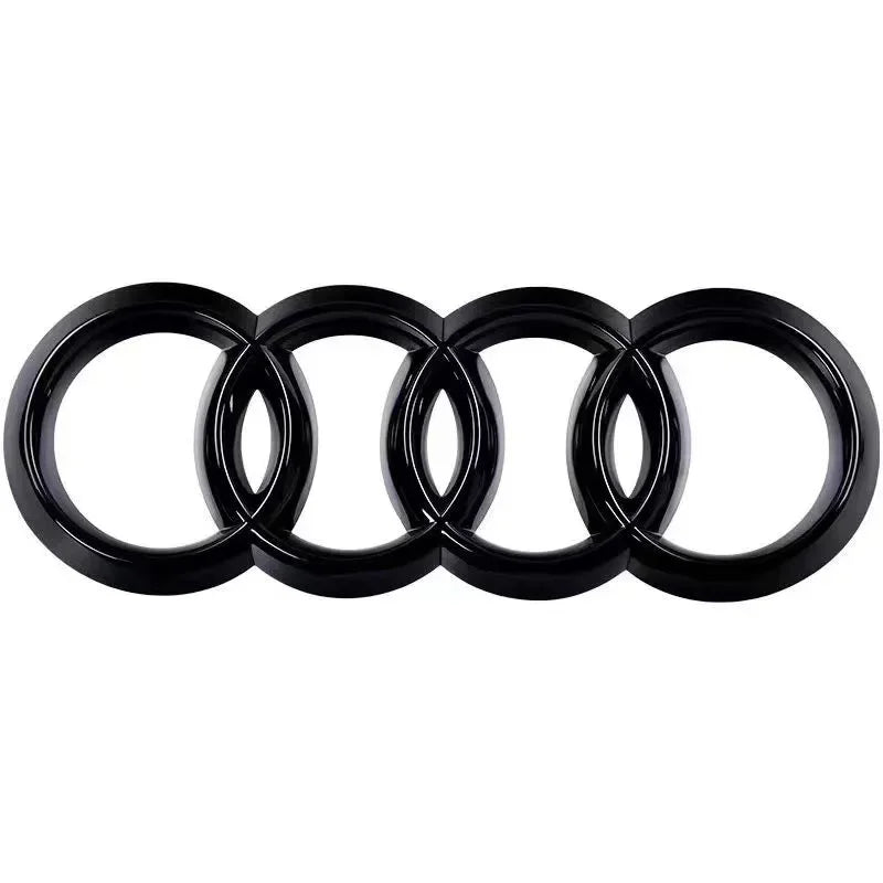 Audi silver/black four ABS car front emblem badge and rear trunk emblem badge sticker suitable for Audi A6 A7 A8 A4 A3 A1 Q7