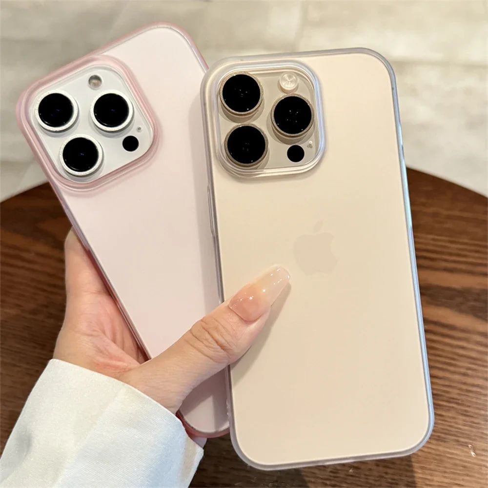 Soft Matte Candy Transparent Phone Case For iPhone 16 15 14 Pro Max Plus 13 12 11 XR XS XsMax 8 Shockproof Silicone Bumper Cover