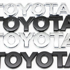 3D ABS TOYOTA Letters Emblem Rear Trunk Badge Logo Nameplate Sticker Black Chrome For Hilux Highlander Yaris RAV4 Camry Corolla