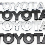 3D ABS TOYOTA Letters Emblem Rear Trunk Badge Logo Nameplate Sticker Black Chrome For Hilux Highlander Yaris RAV4 Camry Corolla