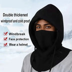 Pasamontañas de invierno Unisex con capucha de punto, bufanda para bicicleta a prueba de viento, gorro para hombres y mujeres, máscara de esquí de lana cálida con cordón, equipo para clima frío