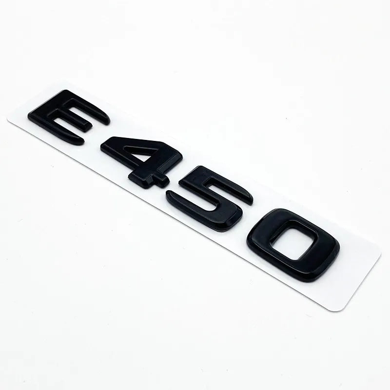 Black Silve Letters E200 E260 E300 E400 E450 E220d E350d E400d 4Matic ABS Emblem for Mercedes Benz Car Trunk Logo Sticker