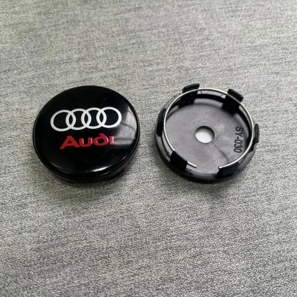 4Pcs 60mm Car Center Wheel Hub Cover Tire Cap For Audi Sline A1 A2 A3 A4 A5 A6 A7 A8 Q1 Q2 Q3 Q4 Q5 Q6 Q7 Q8 TT Auto Accessories