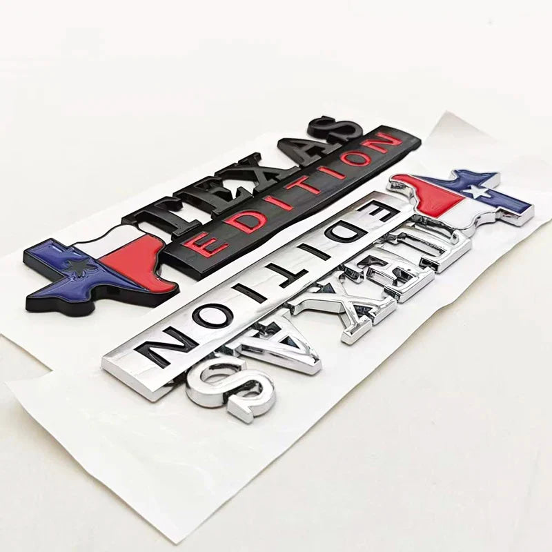 TEXAS EDITION Logo Emblem ABS Car Badge Trunk Sticker For Ford Jeep Chevrolet Ram GMC Dodge Cadillac Lincoln Tesla Accessories