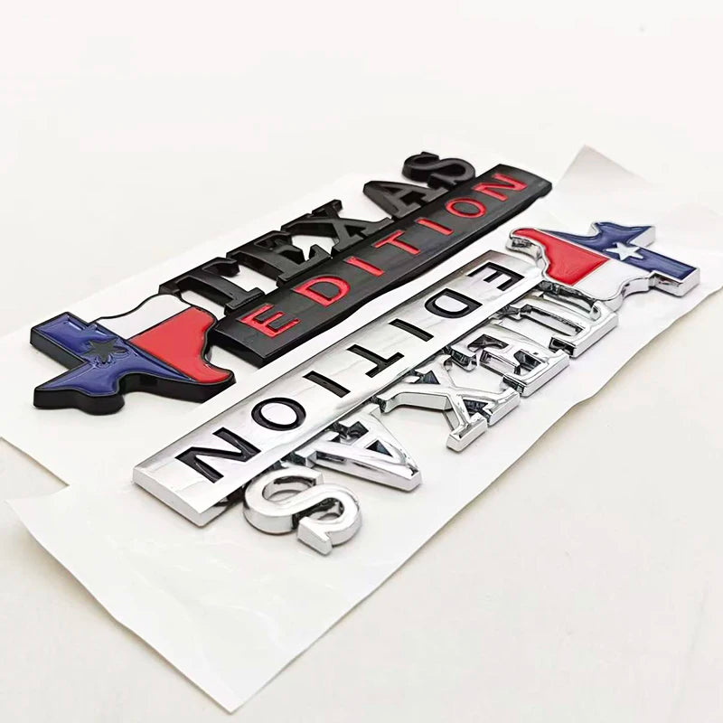 TEXAS EDITION Logo Emblem ABS Car Badge Trunk Sticker For Ford Jeep Chevrolet Ram GMC Dodge Cadillac Lincoln Tesla Accessories