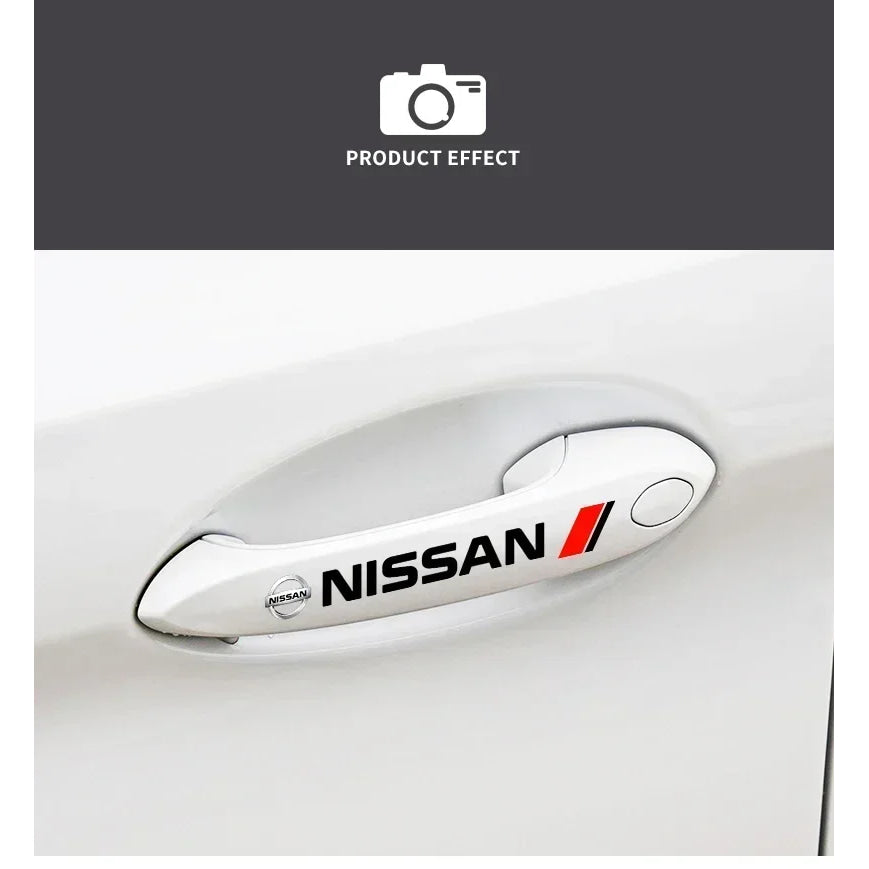 4PCS Car Styling Door Handle Decoration Stickers Decals For Nissan J10 X-Trail Qashqai Juke Leaf Micra NOTE Patrol Gadgets