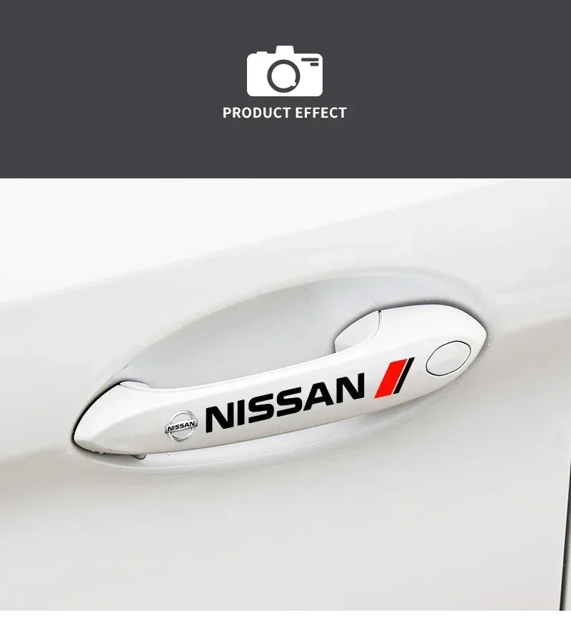 4PCS Car Styling Door Handle Decoration Stickers Decals For Nissan J10 X-Trail Qashqai Juke Leaf Micra NOTE Patrol Gadgets