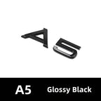 Car Rear Trunk Emblem Sticker For Audi A3 A4 A5 A6 A7 A8 Q3 Q5 Q7 Original Size Quarrto Sline Emblem ABS Black Refit Accessories
