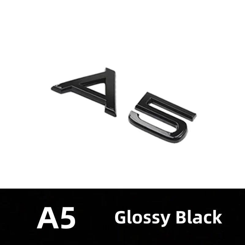 Car Rear Trunk Emblem Sticker For Audi A3 A4 A5 A6 A7 A8 Q3 Q5 Q7 Original Size Quarrto Sline Emblem ABS Black Refit Accessories