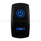 12V 20A Blue Led Car Boat Laser Rocker Switch ON OFF, (ON) OFF, ON OFF ON, (ON) OFF ON, (ON) OFF (ON) Waterproof
