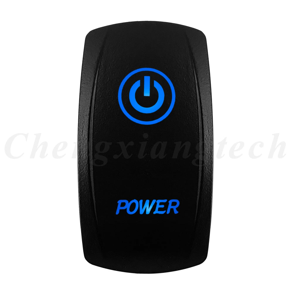 12V 20A Blue Led Car Boat Laser Rocker Switch ON OFF, (ON) OFF, ON OFF ON, (ON) OFF ON, (ON) OFF (ON) Waterproof