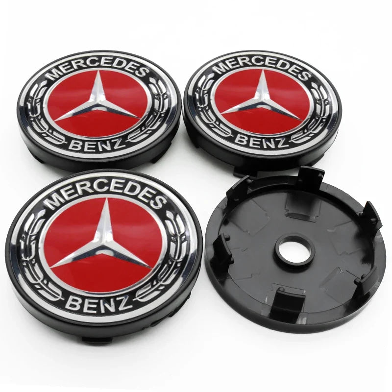 4Pcs 60mm 75mm Car Wheel Center Hub For Mercedes Benz AMG class W205 W203 GLC GLK W206 W220 W211 A180 Cap Rim Cover Accessories