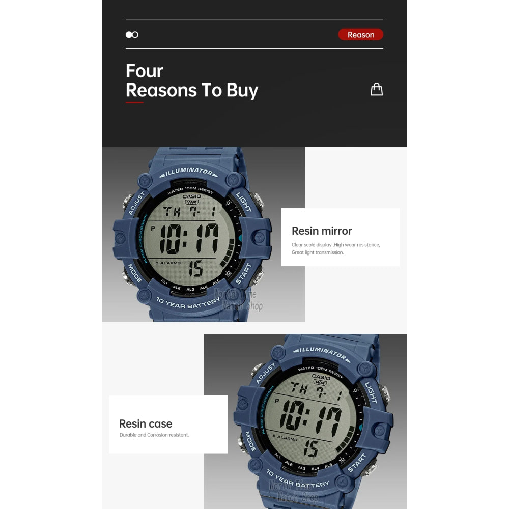 Casio watch menTen years of electricity top luxur set LED digital sport Waterproof quartz men watch relogio masculino AE-1500WH