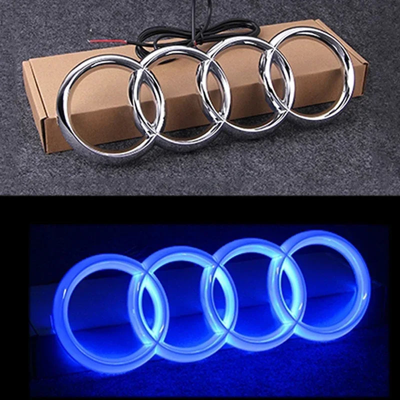 for Audi LED Logo Light Car Front Grille Badge Emblem Sticker A3 A4 A5 A6 Q5 RS5 A4L Q3 A8 Decals Auto Exterior Decoration