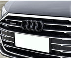 Car Logo Badge Black SFront Grille Rear Trunk 4Ring Sticker Emblem For Audi A1 A3 A4 A5 A6 A7 S3 S4 S5 S6 RS3 RS4 RS6 Q3 Q5 Q7