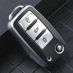 3 Buttons Key Case for Volkswagen Polo Tiguan Passat Golf Jetta Lavida Tpu Leather Protection Shell Bag For Skoda Octavia Seat