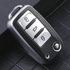 3 Buttons Key Case for Volkswagen Polo Tiguan Passat Golf Jetta Lavida Tpu Leather Protection Shell Bag For Skoda Octavia Seat