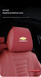 2Pcs Quality Leather Car Seat Headrest Covering Accessories For Chevrolet Corvette Montana TrailBlazer Silverado Traverse Camaro