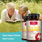 Folic Acid Supplement - Contains Vitamin B6, B12, Promotes Heart Health, Nervous System Health, Energy, and Immunity