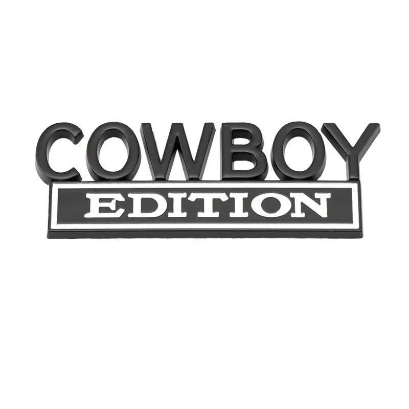 COWBOY EDITION COOL Car 3D Metal Front Hood Grille Emblem Badge Decal Sticker Auto Pickup Tail Trunk Body Styling Accessories