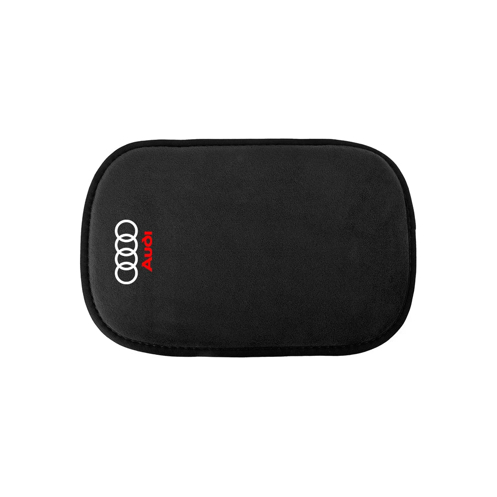 Suede Leather Armrest Mat Arm Rest Protection Cushion Auto Armrest Valve Cap For Audi Sline S3 A4 S4 TT Q1 C2 Q3 S7 B8 B9 8P 8V