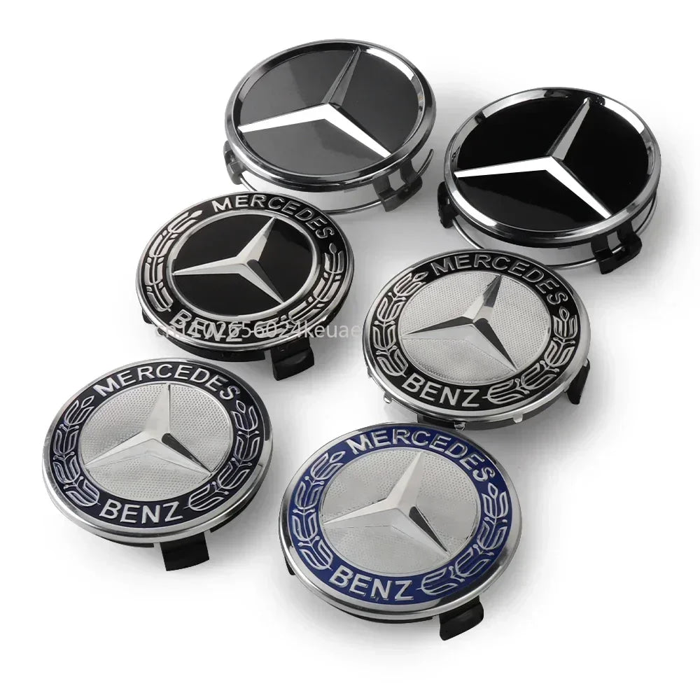 4PCS 75MM Car Wheel Center Hub Caps Tire Rim Covers Auto Accessories For Mercedes Benz CLA A180 W108 AMG CLK W201 W212 W213 W220