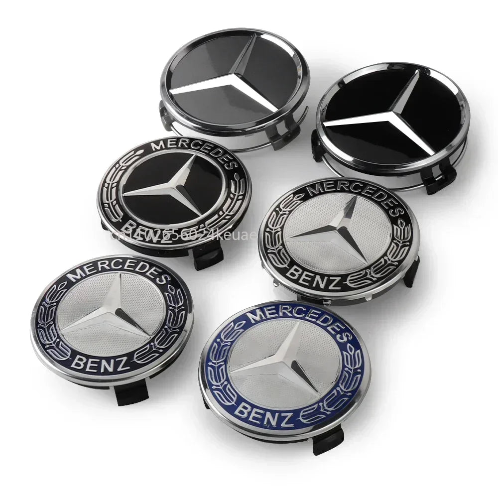 4PCS 75MM Car Wheel Center Hub Caps Tire Rim Covers Auto Accessories For Mercedes Benz CLA A180 W108 AMG CLK W201 W212 W213 W220