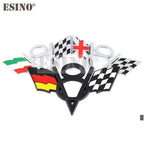 3D V8 Metal Zinc Alloy National Flag Badge Car Adhesive Emblem for Italy France Germany England America US Flag Body Fender
