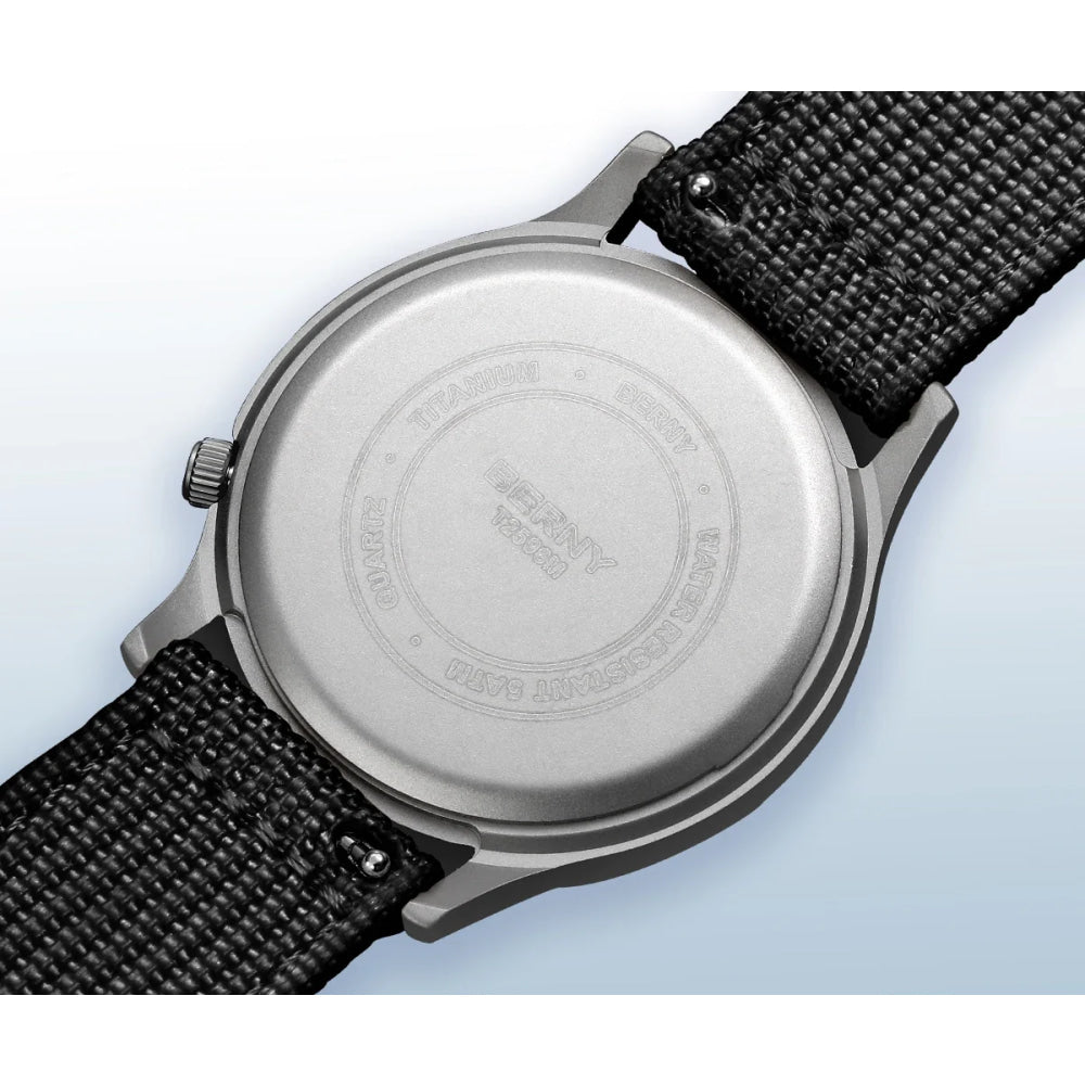 BERNY Titanium Watches for Men Classic Mens Field Watch Easy Read Outdoor Quartz Wristwatch Super Luminous Sapphire 5ATM
