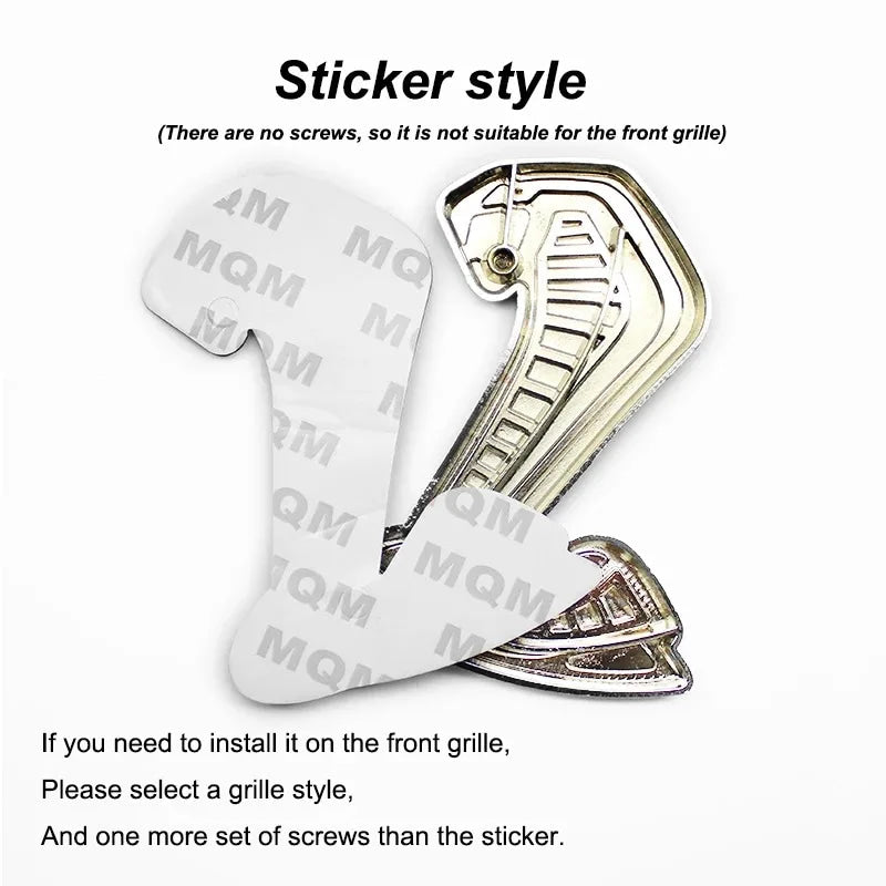 For Ford Focus SVT GT350 R GT500﻿ 3D Metal Snake Cobra Car Front Grille center grid Badge Emblem Side Fender Rear Trunk Sticker