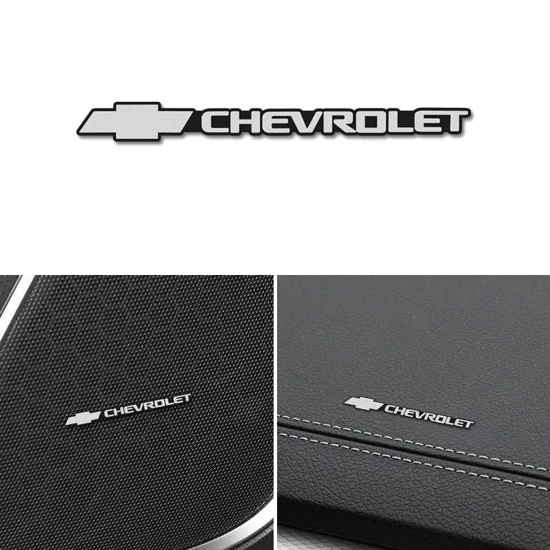 Chevrolet 3D Aluminum Car Audio Stickers Fit For Silverado Impala Malibu Equinox Cruze Camaro Tahoe/Suburban Blazer Spark Aveo