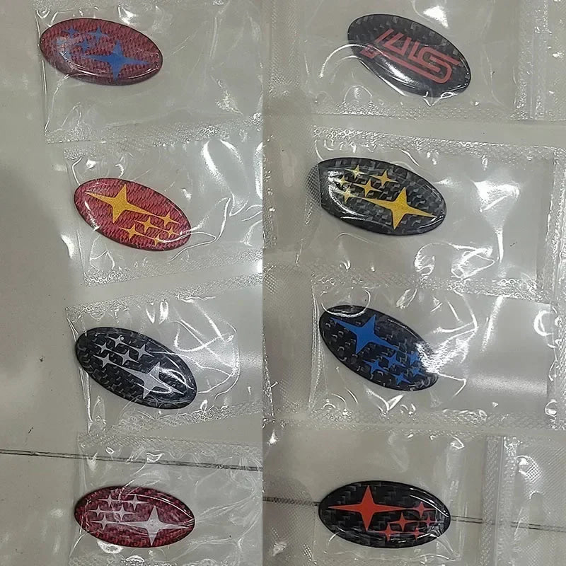 For Subaru Forester XV Outback Impreza Legacy STI WRX BRZ Tribeca Car Steering Wheel Emblem Badge Decals Styling Accessories