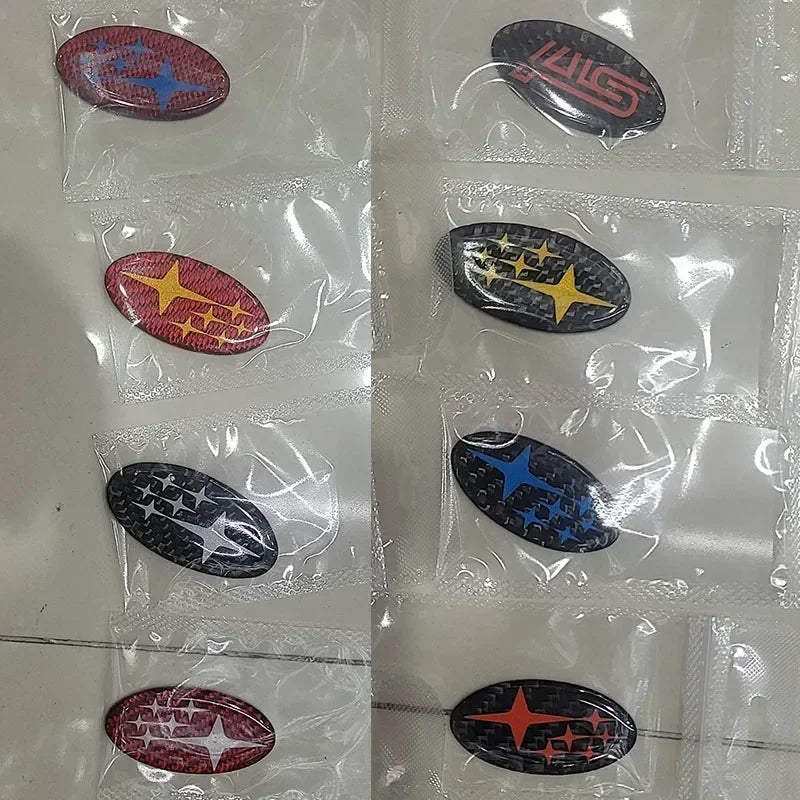 For Subaru Forester XV Outback Impreza Legacy STI WRX BRZ Tribeca Car Steering Wheel Emblem Badge Decals Styling Accessories