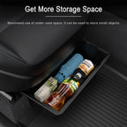 TPE Under Seat Storage Box For Tesla Model Y Juniper 2025 Center Console Organizer Bin Front Backseat Bag Trash Tray Accessories
