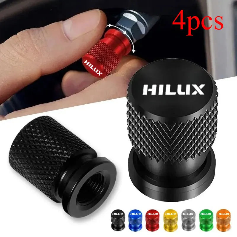 4pcs For TOYOTA HILUX Car Wheel Tire Valve Caps Tyre Stem Covers Airdust Waterproof Accessories