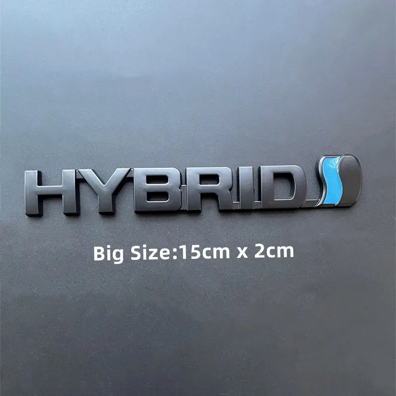 3D Metal HYBRID Logo Side Fender Rear Trunk Emblem Badge Car Sticker Decals For Toyota Prius Camry Crown Auris Rav4s TRD