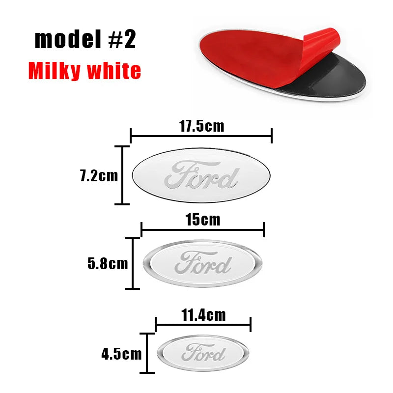 114mm/150mm/175mm Car Front Hood Emblem for Ford Fiesta Range Focus Mondeo Explorer Fusion Transit Edge Auto Rear Trunk Sticker