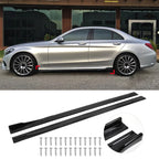 For 2015+ Mercedes-Benz Accessories W205 C63 C43 4Doors AMG C-Class Side Skirt Extension Diffusor 8Pcs ABS Lip
