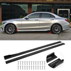 For 2015+ Mercedes-Benz Accessories W205 C63 C43 4Doors AMG C-Class Side Skirt Extension Diffusor 8Pcs ABS Lip