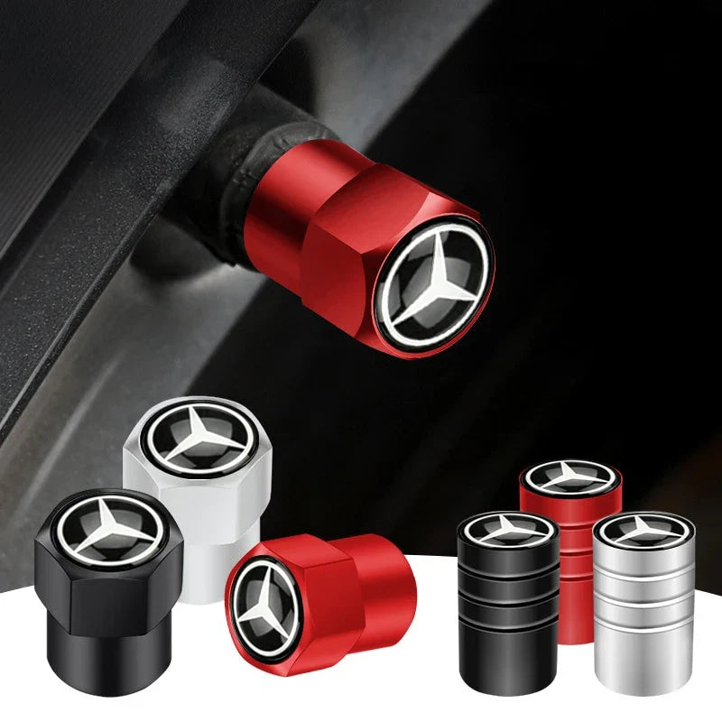Car Tire Valve caps Emblem metal sticker For Mercedes Benz W203 W204 W168 GLC GLE CLA accessories Interior Mouldings YZQMM-BENC