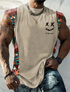 Summer New Men's Vest T Shirt Patterned Tribal Round Neck Clothing Daily Fitness Sports Vintage Sleeveless Printed Ethnic Tops