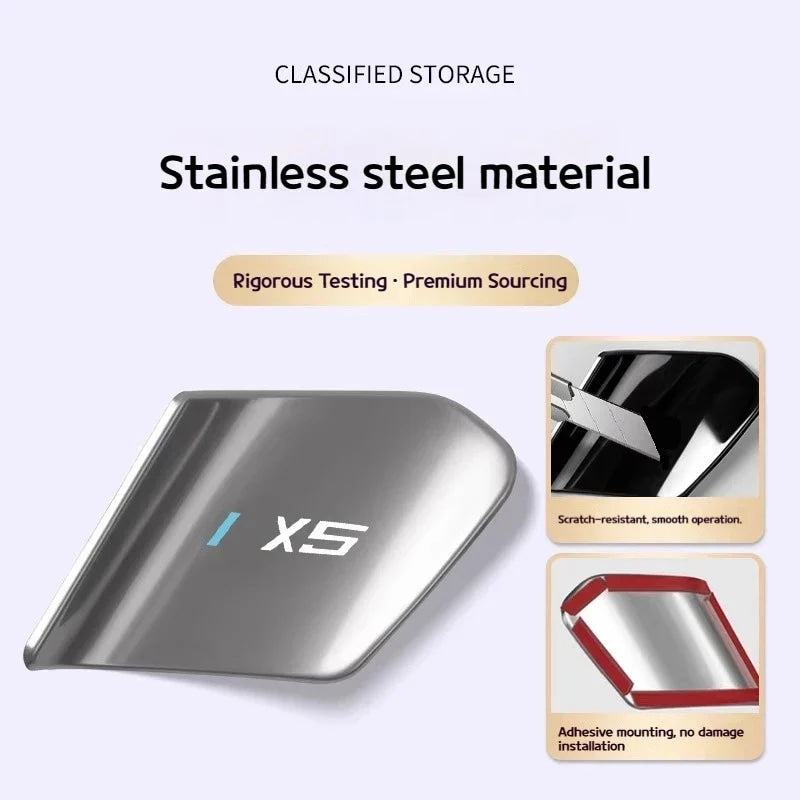 4Pcs Car Inner Door Bowl Guard Stainless Steel For BMW X5 G05 2019-2026 Car Door Handle Protective Trim Exterior Accessories