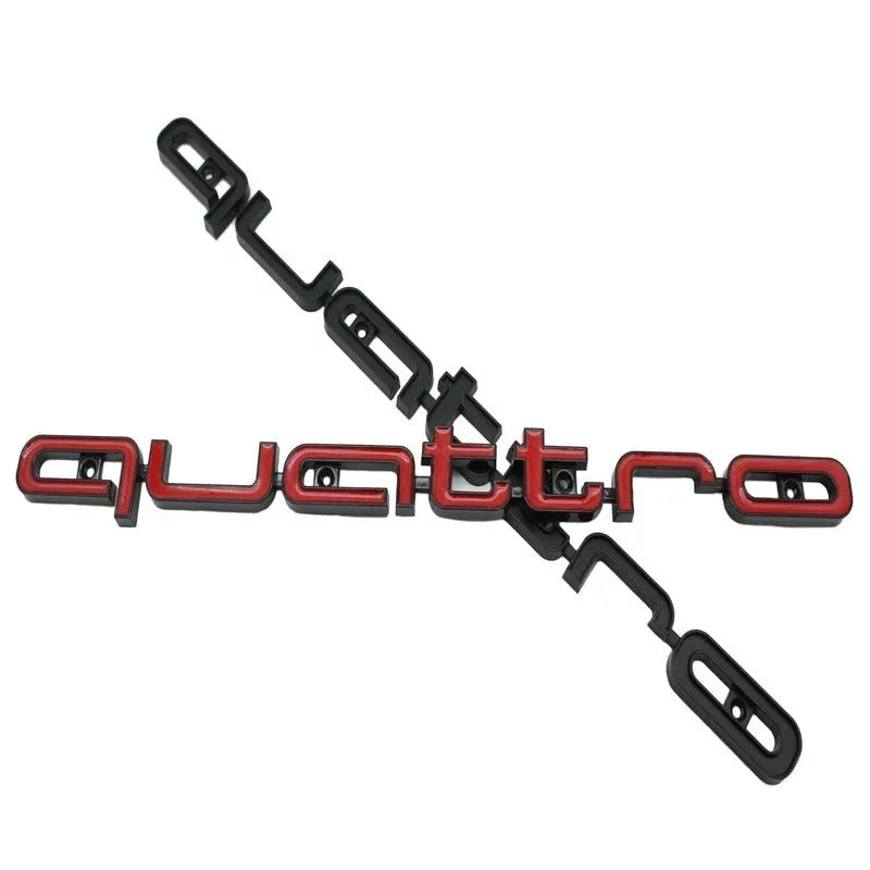 1Pc Audi Quattro Front Grille Emblem 3D ABS Car Emblem Sticks For A3 A4 A5 A6 A6L A8 Q3 Q5 Q7 S3 S4 S5 RS3 RS4 RS6 Accessories